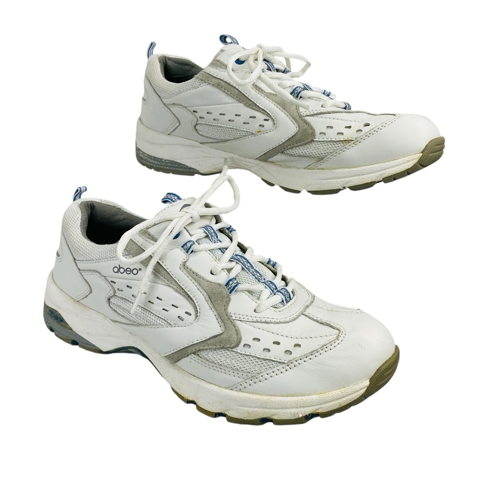 Abeo Leather Athletic Shoes Women 11 White Lace Up Sneaker Comfort Smart3620ATHL